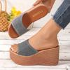 Thick Bottom Wedges Sandals for Women  Summer Casual Chunky Platform Slippers Woman Open Toe Non Slip Beach Slides Plus Size