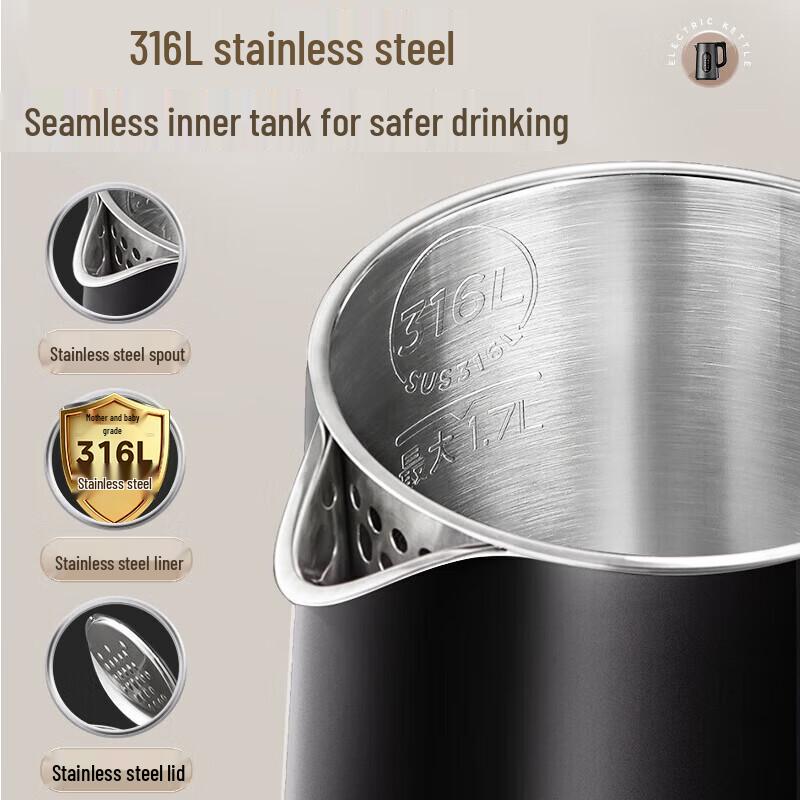 Midea 316L Stainless Steel Electric Kettle CN Plug (adapter Included)