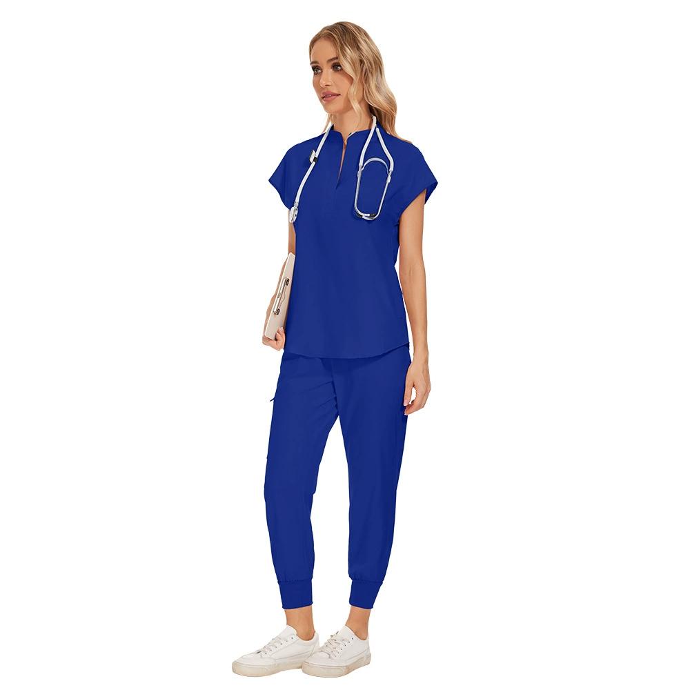 Medical Clothing for Women Nurse Uniforms Scrubs Set Hospital Work Wear Wholesale Medical Blue Overalls Unisex Solid Uniform