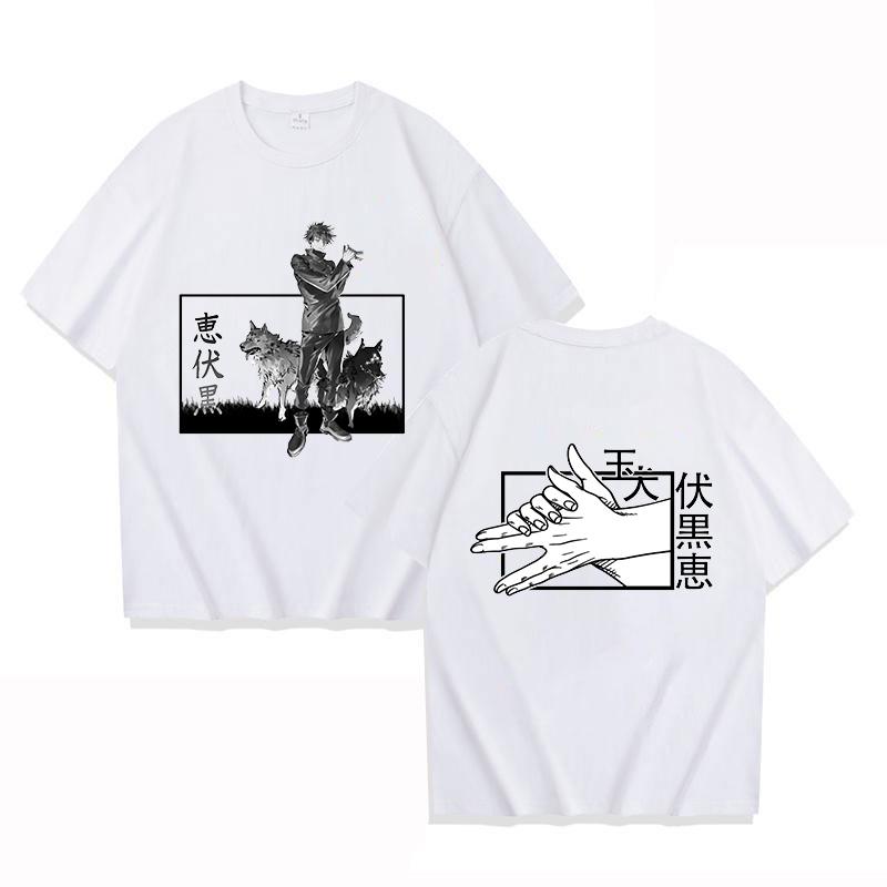 New Anime Fushiguro Megumi Print T Shirt Women Men Short Sleeve Tops Tees Summer Fashion Loose Casual Tees