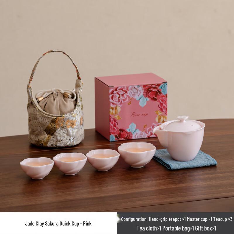 Sakura Portable Ceramic Travel Tea Set