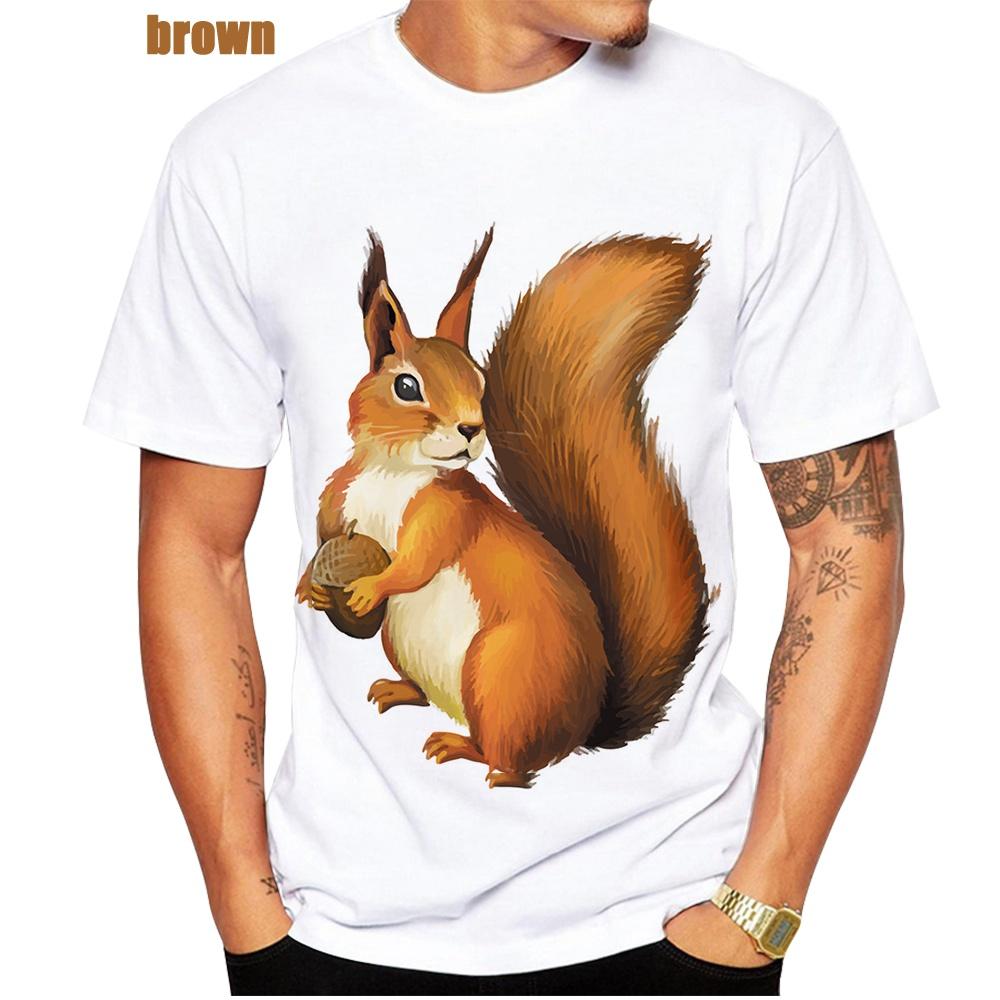 Letní tričko s kulatým výstřihem s 3D potiskem vtipného zvířete veverky, módní ležérní pánské tričko s krátkým rukávem