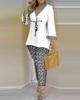 2023 Spring Women's European & American V-Neck Long-Sleeve Fashion Set