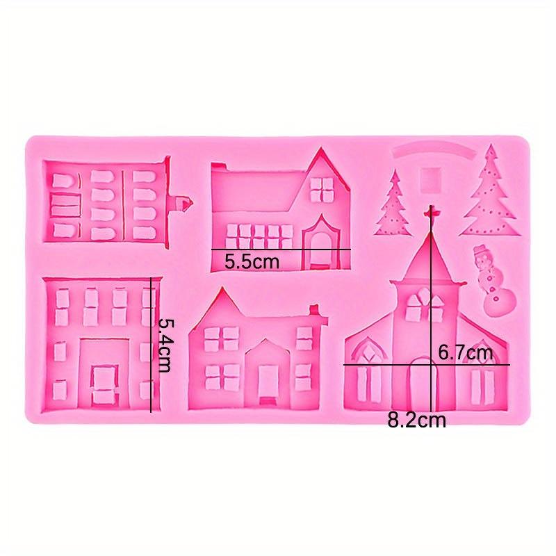 

Набор силиконовых форм для украшения тортов - Инструменты для кружевного декора рождественского торта в форме снеговика, замка, виллы - Гибкие формы для выпечки десертов Pink