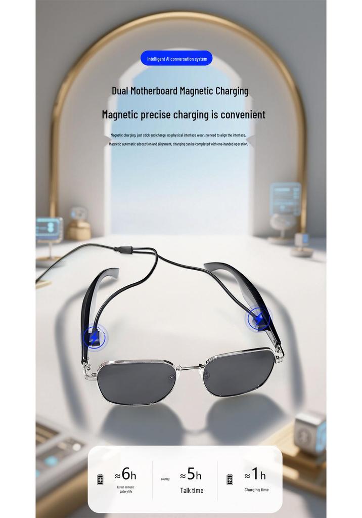 AI Translation Bluetooth Glasses: Multi-language Real-time Translation, Music and Calls
