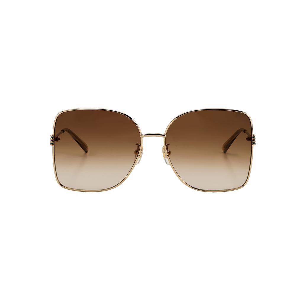 GUCCI alloy frame gold frame brown lenses alloy irregular sunglasses women's models