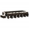 VidaXL Ensemble à manger de jardin et coussins 17 pcs marron rotin 3277952