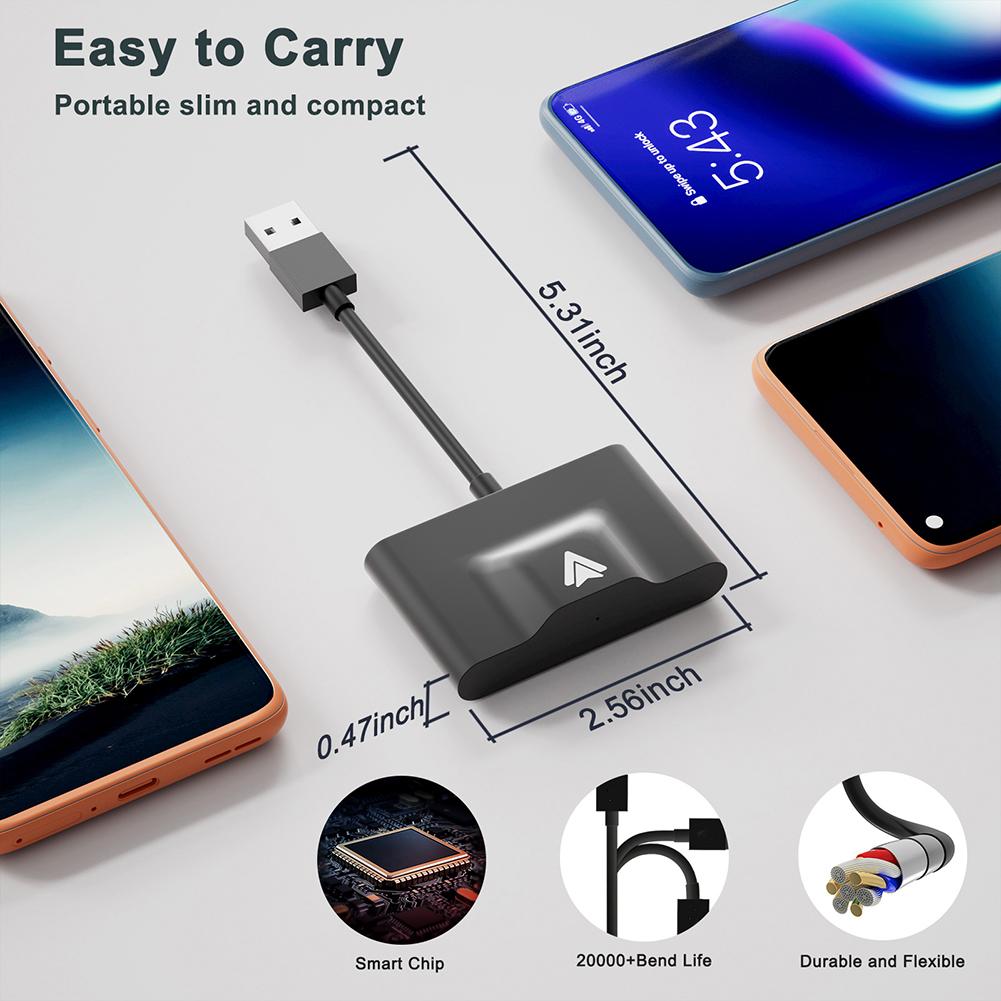 New Android Auto Wireless Adapter Plug And Play Wired To Wireless Adapter For Android Auto 2.4G&5G WiFi Auto Pairing OTA Upgrade