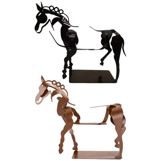 Abstract Horse Sculpture Hollow Horse Statue with Light Metal 3D Animal Figurine Home Office Desktop Decoration Ornament