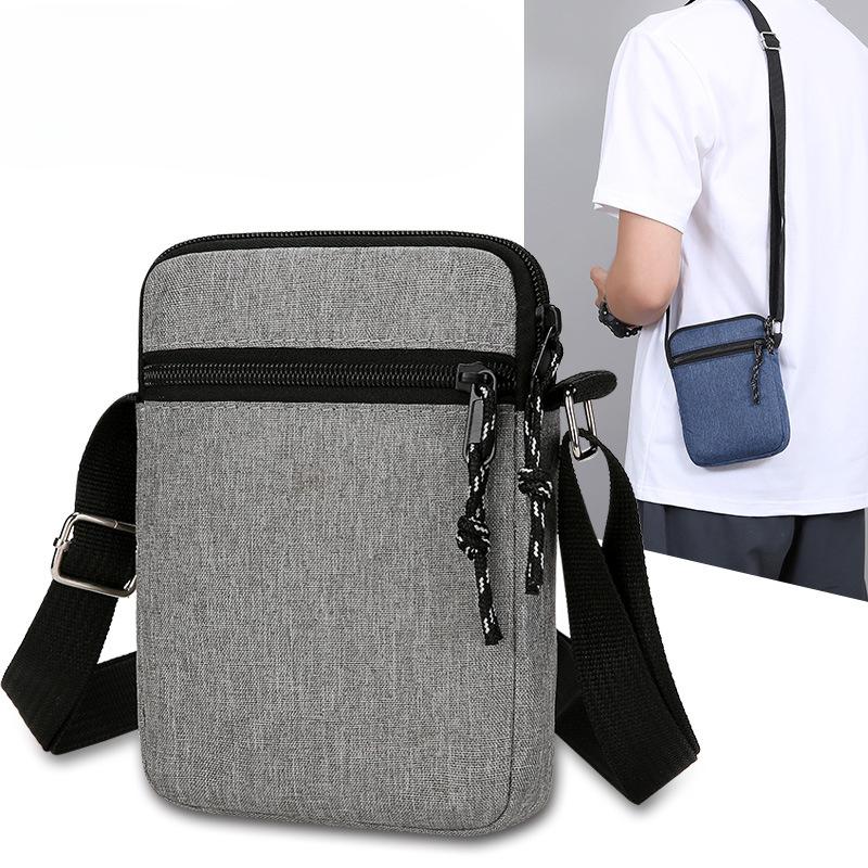 New Lightweight Portable Shoulder Bag Men's Casual Minimalist Mobile Canvas Bag Outdoor Tide Slung Bag