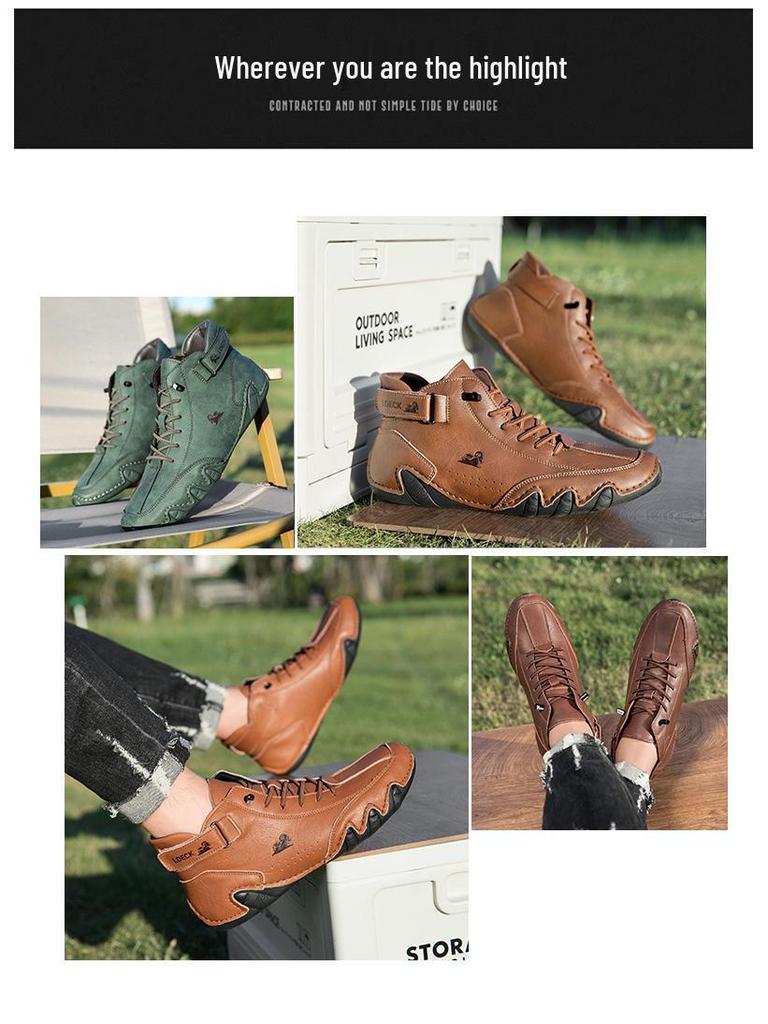 Octopus Men's Plus Size High-Top Martin Boots - Spring/Summer Casual Ankle Boots