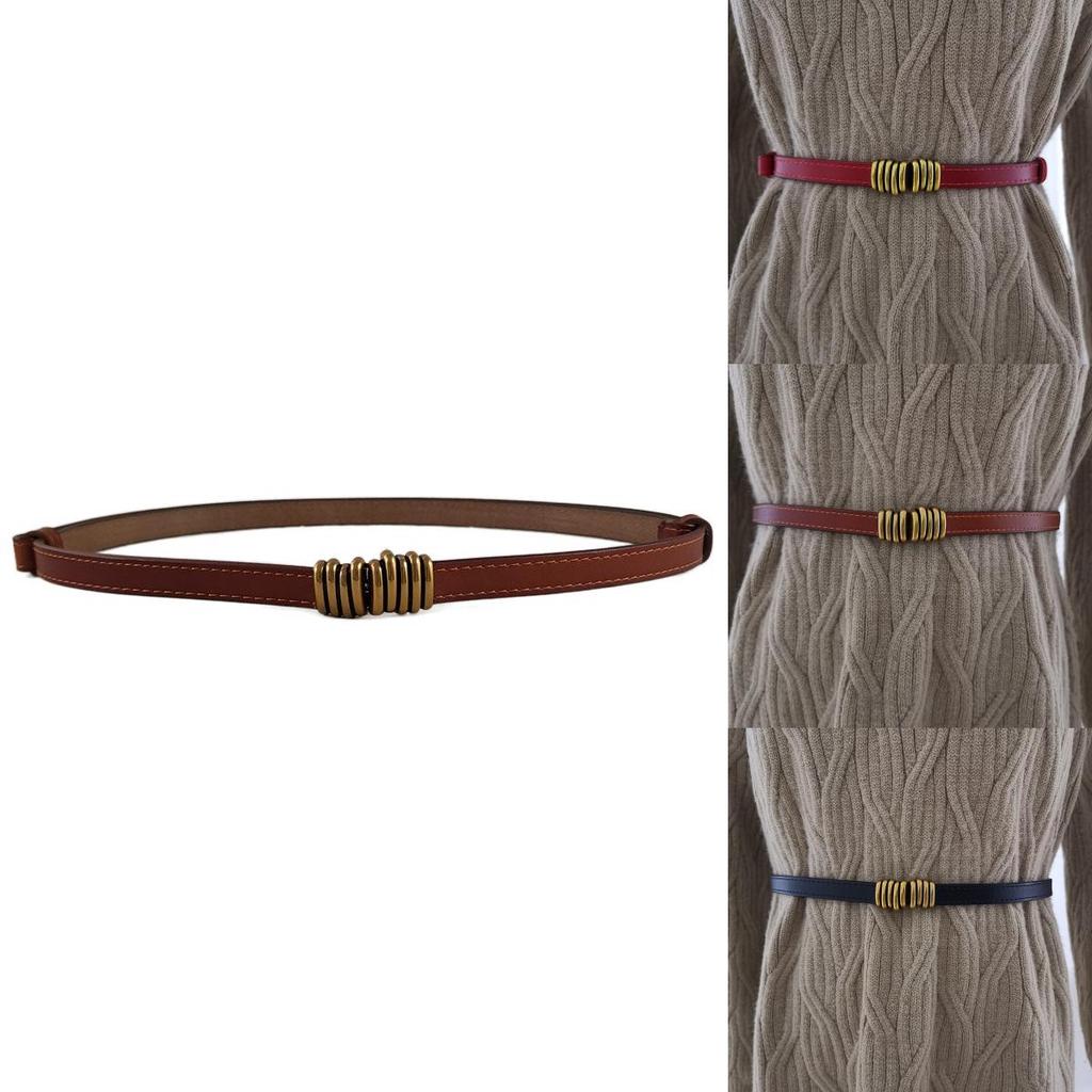 Womens Leather Waistband For Summer Outfits Slim Design With Alloy Buckle For Dress And Street Style