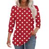 Women's Fashion Casual Vintage Floral Print Round Neck Sevenfold Sleeve T-shirt Top