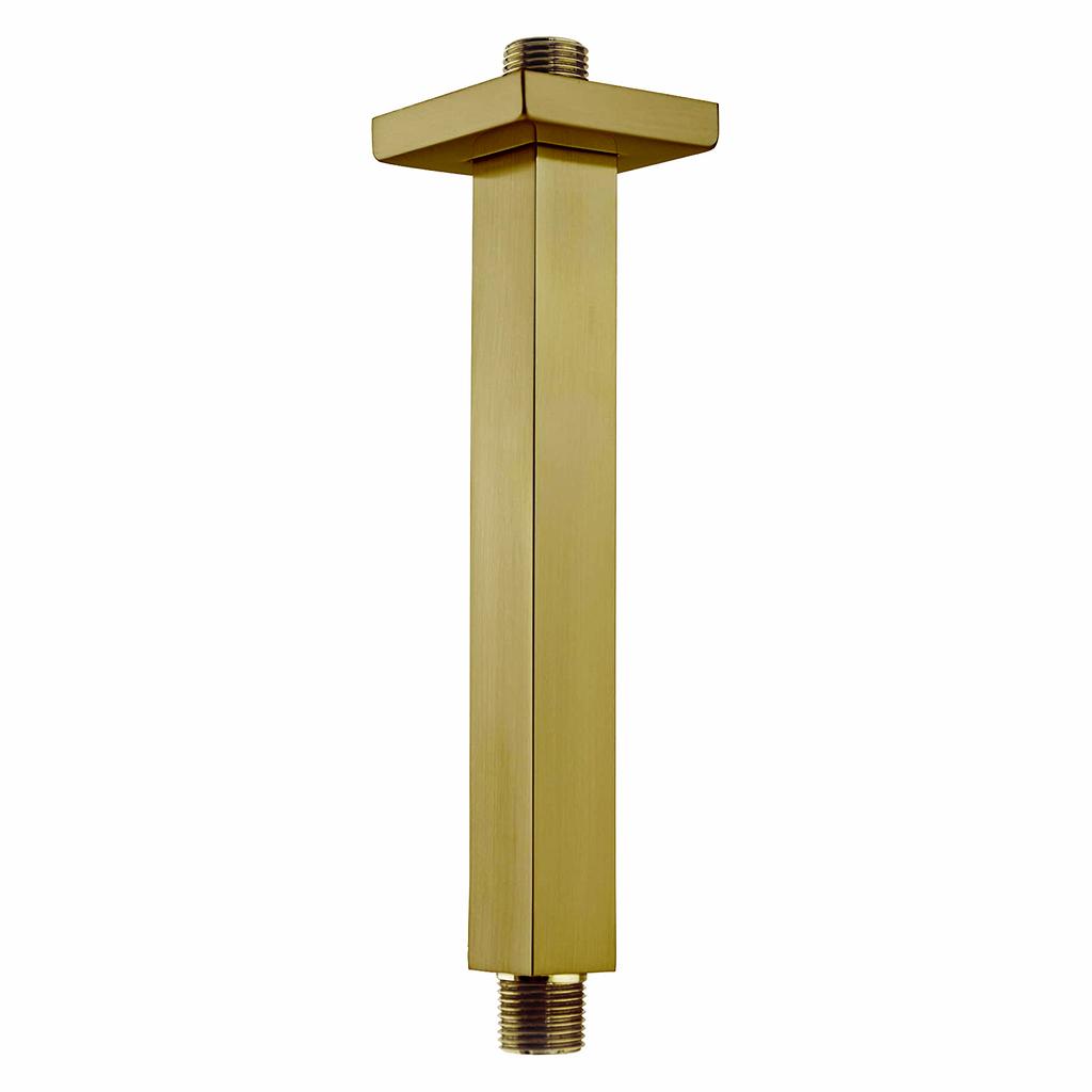 12 Inch Solid Brass Chrome Finish Shower Arm with Square Rain Shower Head Extension for Apartment & Hotel Use