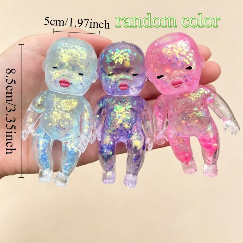 Giocattoli Morbidi Adorabili a Forma di Ragazzo Glitter Spremibili Creativamente Morbidi Personalità Giocattolo Lucido Sollievo dallo Stress Ansia Giocattolo a Sollevamento Lento