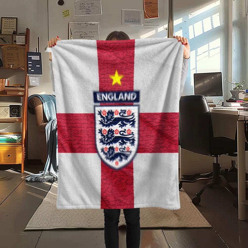 England football Printed Flannel Blanket, soft throw for bedroom sofa, washable,soccer fan merchandise, great gift.