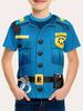 T-shirt Bambino Ragazzo Stampa Distintivo Polizia Cool Moda Girocollo Manica Corta Estate Sport all'Aperto Regalo Perfetto T-shirt per Ragazzo