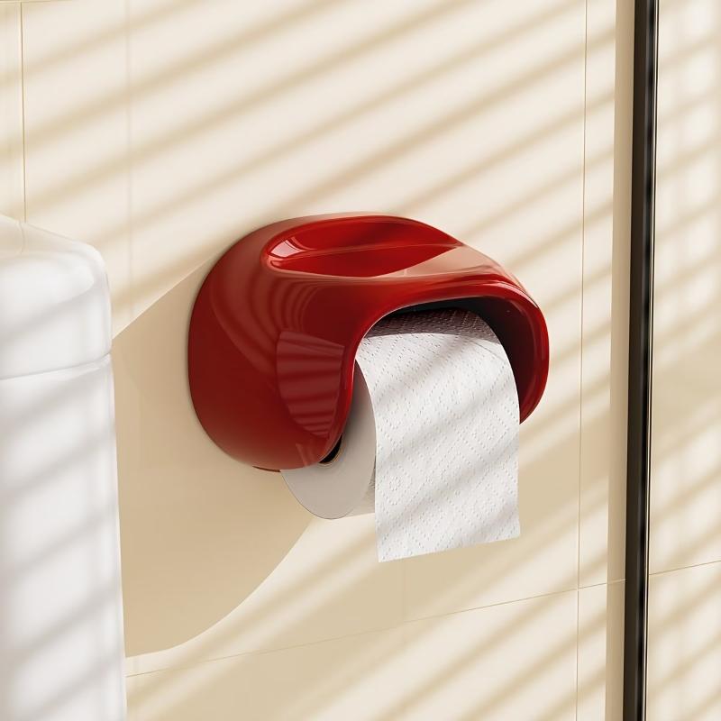 Storage Rack No Punching Bathroom Roll Holder Waterproof Wall Mounted Toilet Tissue Box Vintage Plastic Roll Paper Tube Restroom
