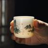 Dehua Ceramic Portable Tea Set - A Thousand Li of Rivers and Mountains (1 Pot, 2 Cups)
