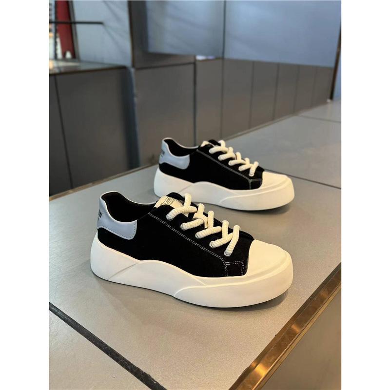 Ultra-light breathable canvas shoes spring and autumn new thick-soled muffin shoes European casual ms