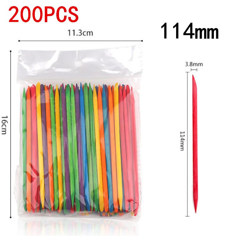 100/200/500pcs 114mm Nail Art Pusher Wood Sticks Cuticle Pusher Remover Rhinestones Dotting Removal Manicure Pedicure Care Tools