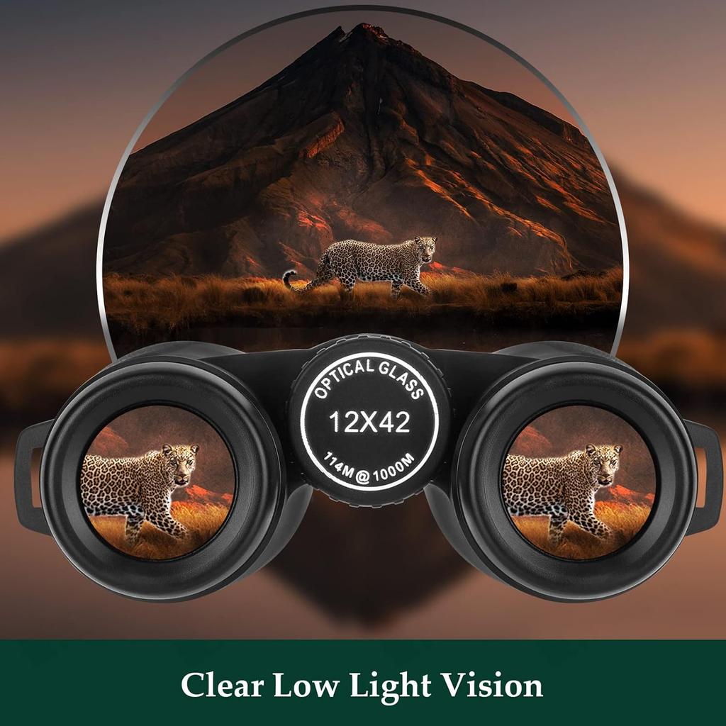 Adorrgon 12x42 HD Binoculars for Adults High Powered with Phone Adapter, Tripod and Tripod Adapter - Large View Binoculars with Clear Low Light