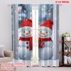 2pcs,2D Plane Printing Curtains Digital Printed Snowy Cheer Duo Versatile Polyester Fabric (without Rod) All Seasons for Living