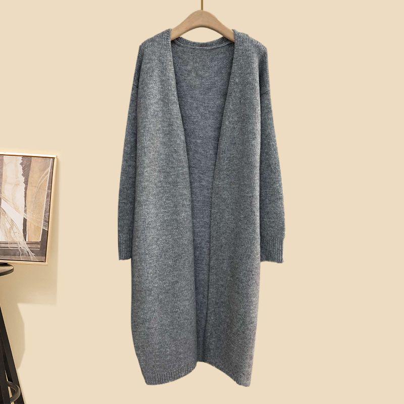 Autumn 2025 Knit Cardigan Set with High-Neck Sweater & Wide-Leg Pants
