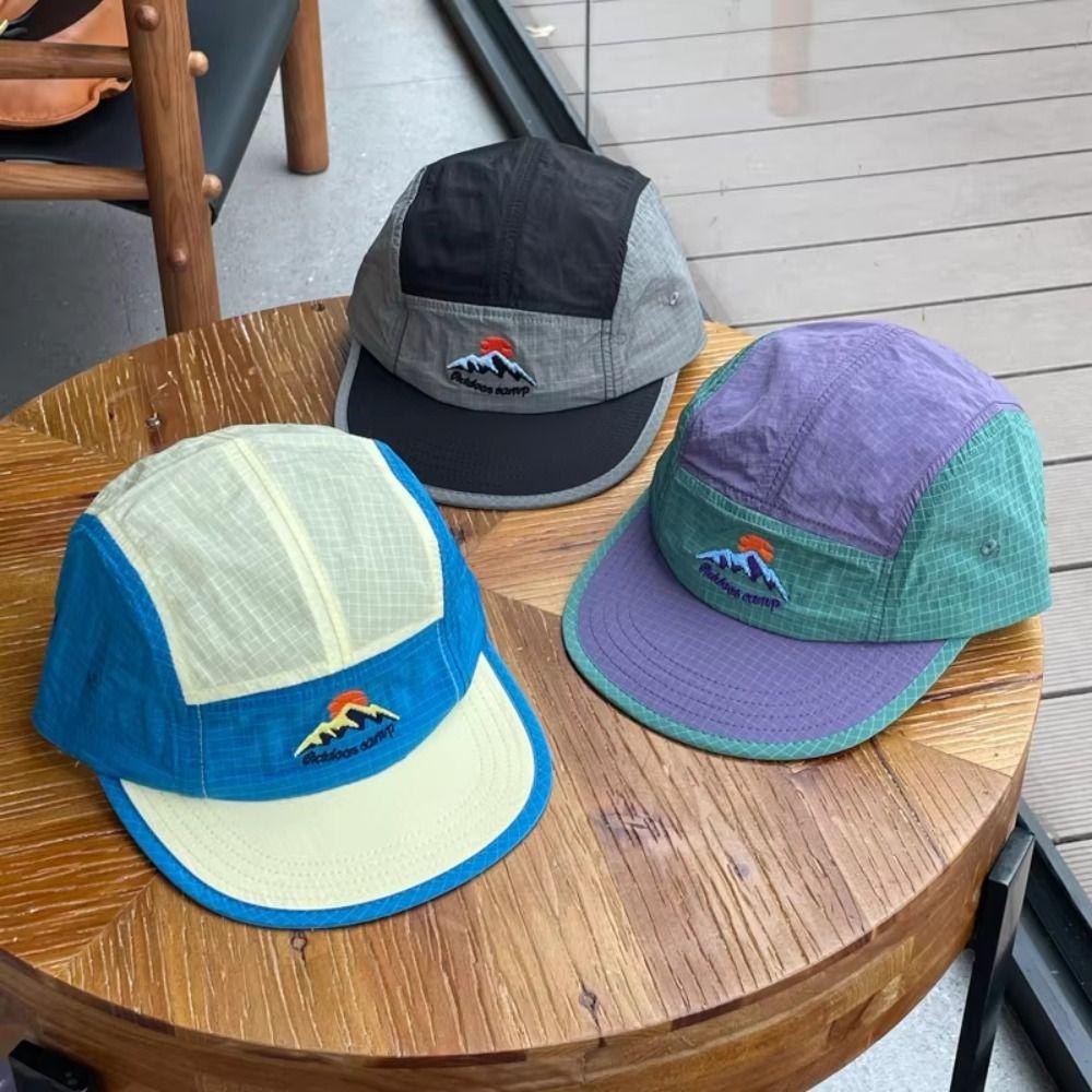 Color Matching Baseball Cap Flat-brimmed Hiking Camping Hat Men's Summer Hats Running Cap