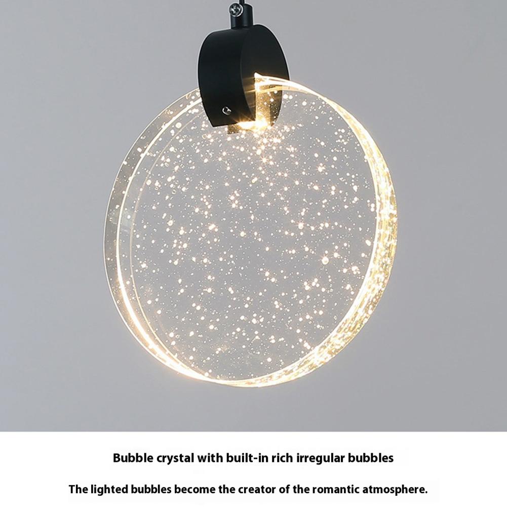 Modern LED Pendant Light Crystal Hanging Light Gold Circular Pendant Light Nordic LED Hanging Lamp for Kitchen Bedroom