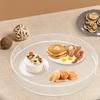 Clear Polished Acrylic Round Serving Tray with Handles, Spill-Proof & Scratch-Resistant, Freestanding Display Tray for Kitchen