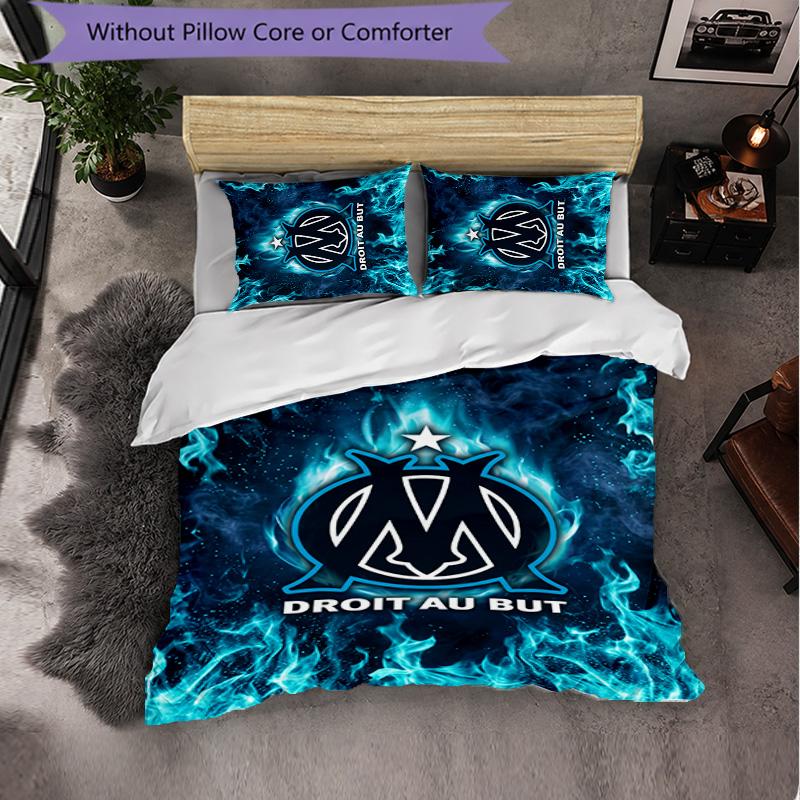 Olympique Lyonnais FC Themed Bedding 3Pcs Duvet Cover Set Decorative Bed Linen For Teen Room Home Decoration