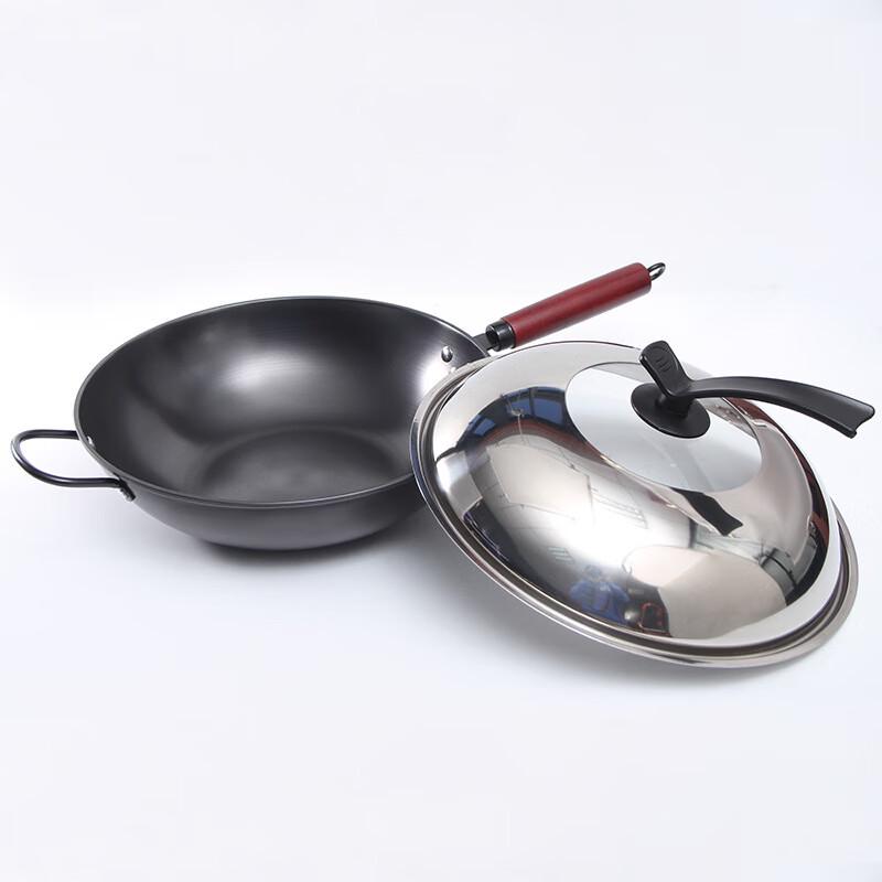 SanJiaoLong XiNuan 32cm Non-Coating Cast Iron Wok