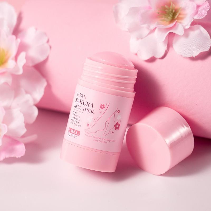 Japan Sakura Fuß- und Fersenstift, Fersenbalsam für trockene, rissige Füße, Spendet Feuchtigkeit und macht Füße, Hände, Fersen, Ellbogen, Knie und mehr tief geschmeidig