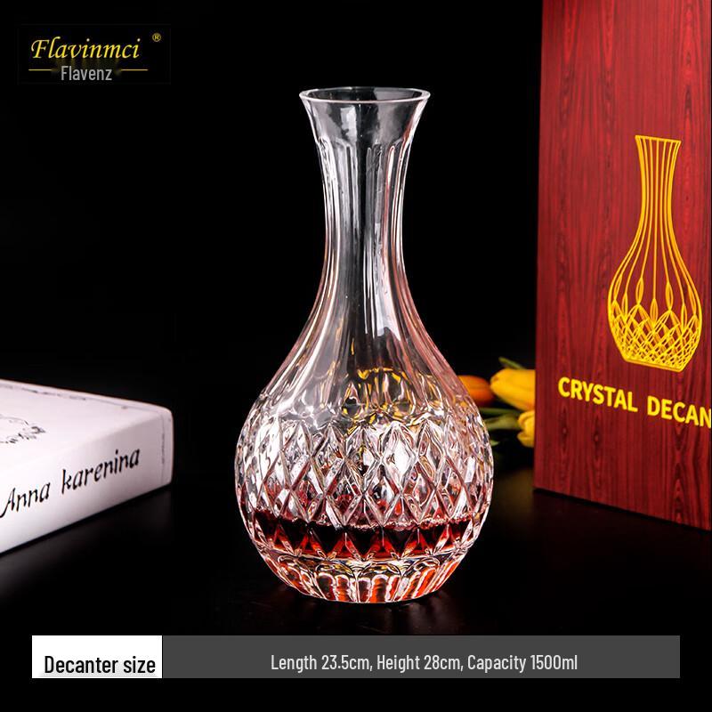 Flevance Crystal Glass Wine Decanter Glass Set