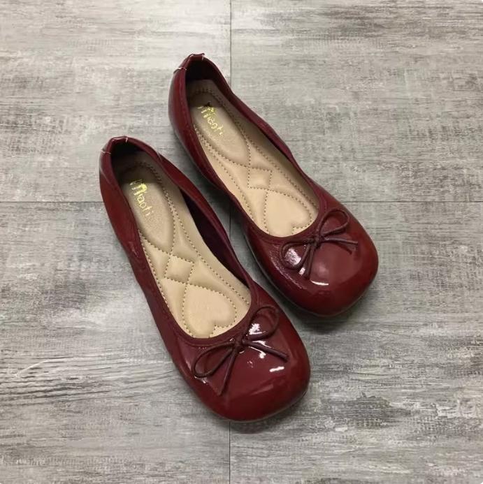 Fashion Flat Shoes for Women 2025 Spring and Autumn New Mary Jane Square Toe Women's Red Plus Size Women's Shoes 41-43 Zapatillas Mujer