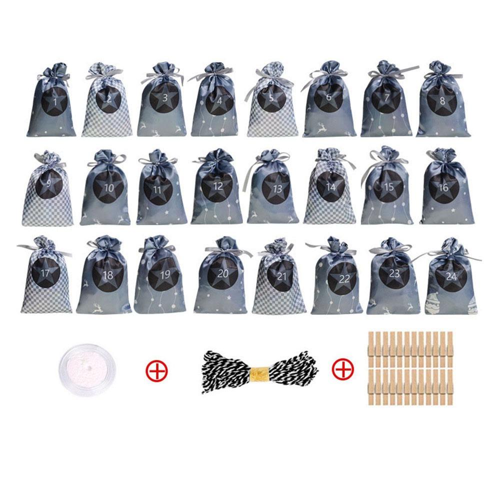Hanging 24 Arrival Calendar Hanging Bag Large Capacity Christmas Candy Bag  Jewelry Storage