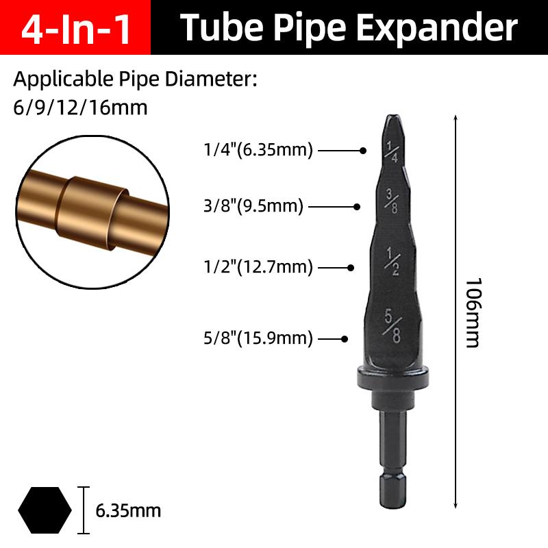 

Труборасширитель 4-в-1/5-в-1, шестигранный хвостовик, инструменты для развальцовки труб кондиционера, инструменты для установки труб, ремонта, обслуживания, инструменты для захвата