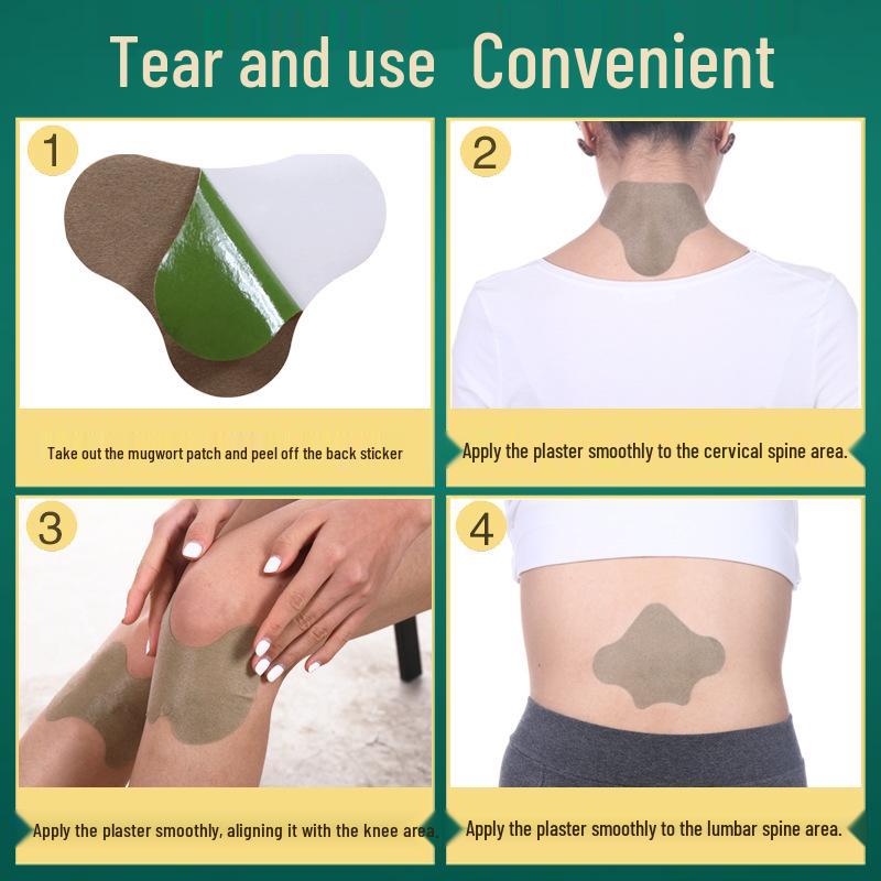 Mugwort Cervical & Lumbar Spine Pain Relief Patches - Hot Compress for Shoulder, Neck, and Knee.