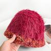 Angola red hat new beret autumn and winter forward hat retro octagonal hat small bucket hat