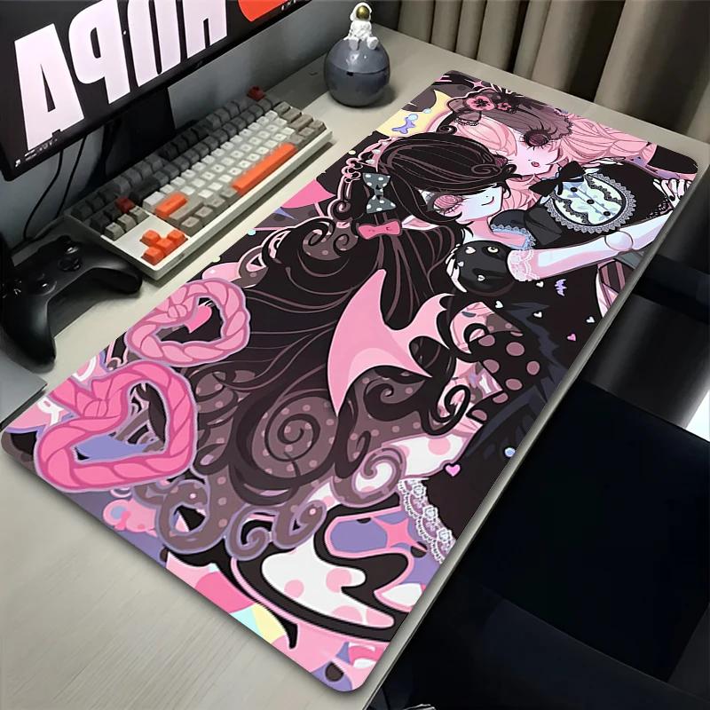 Mouse Pad Laptop Gaming Extended Desk Mat PC Kawaii Desk Accessories Mousepad Angel Anime Sexy Girls Keyboard Rug Pink Carpet