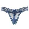 Erotic Panties Japanese Pure Desire Sheer Spliced Hollow Stripes Sweet Bow Knot Perspective Mesh Sexy G-string Pants Underwear