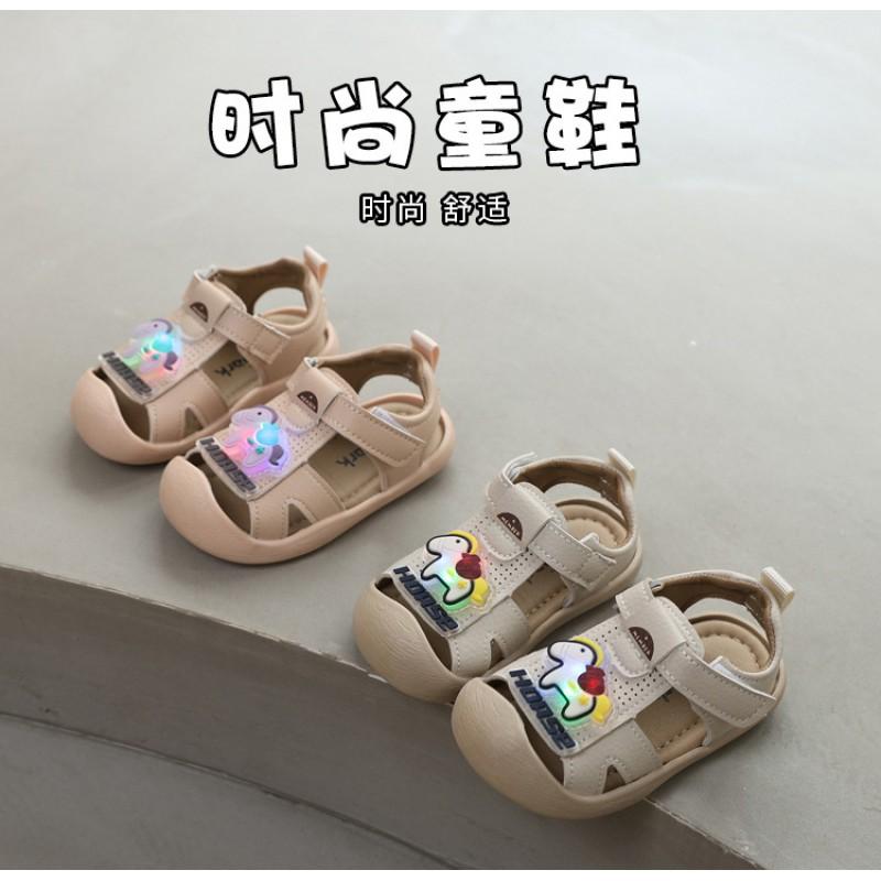 Baby Soft Sole Closed-Toe Sandals Toddlers Ages 1-3 Years Cartoon Design PU Upper PVC Footwear