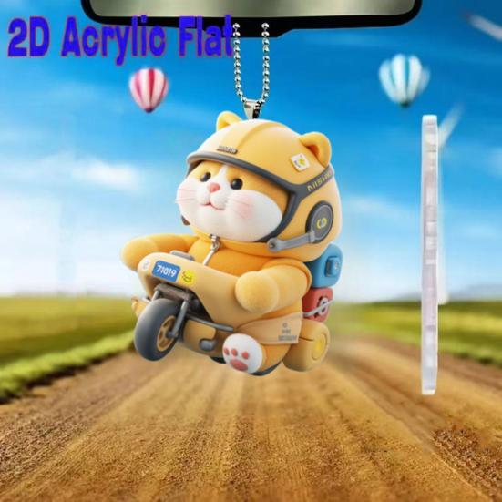 Pet Cat Hanging Pendant with Lanyard Easy To Hang Adorable Kitty Acrylic Pendant Christmas