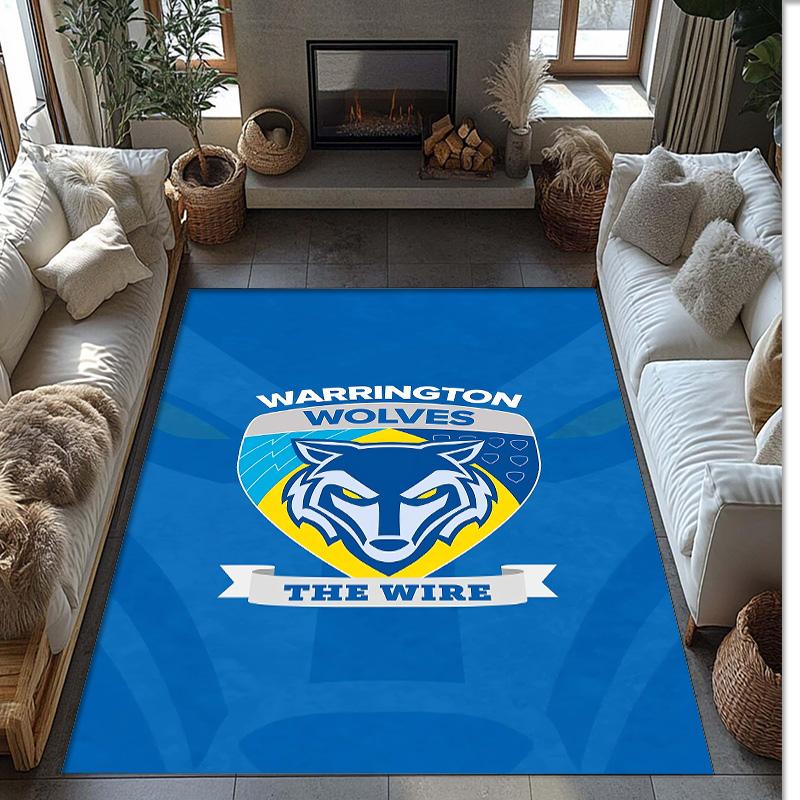 Warrington Wolves Crystal Velvet Carpet Soft Anti?Slip Floor Mat Comfortable Home Living Room Bedroom Decor Rug