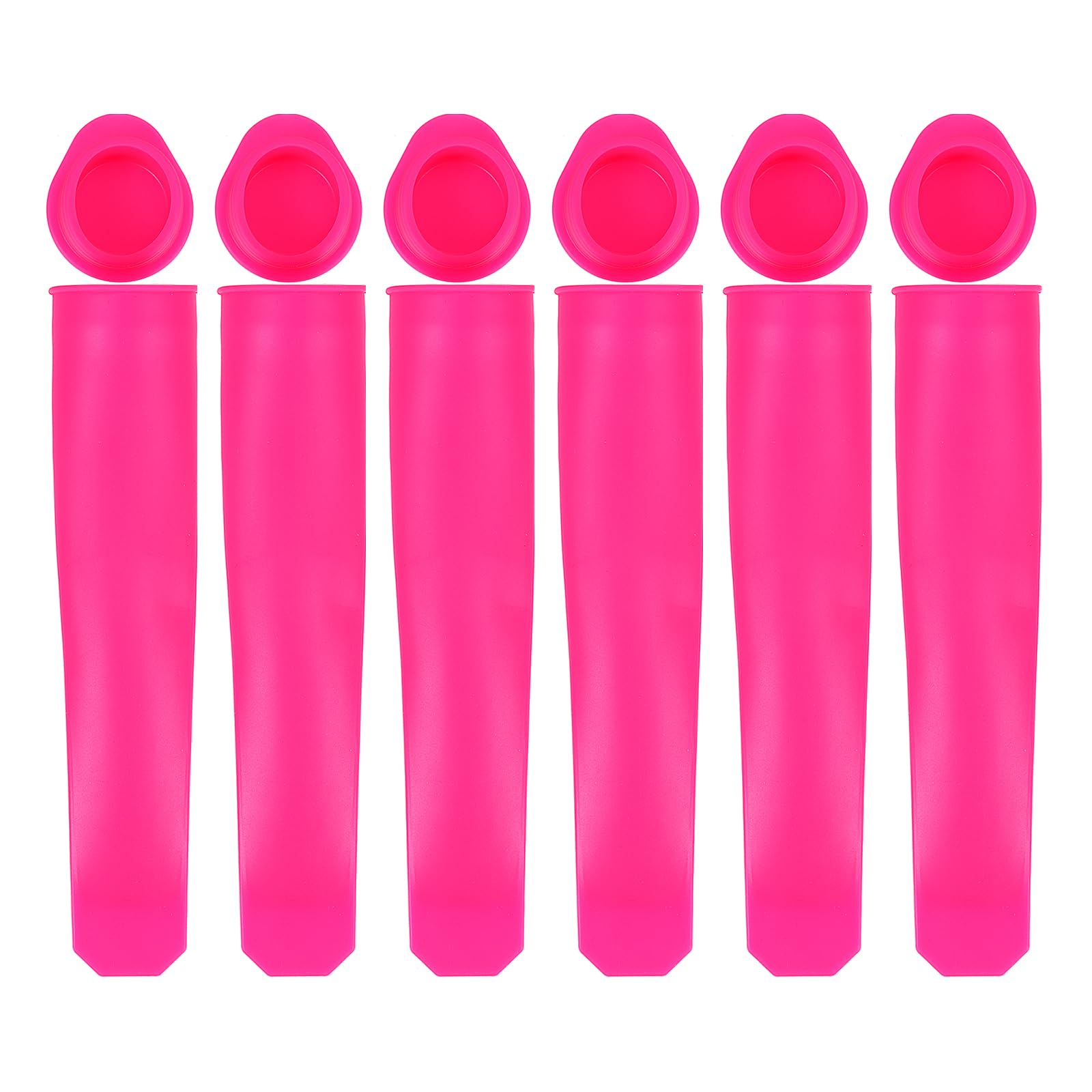 

uxcell Silicone Ice Pop Molds, Set of 6, 7.87-inch Tall, with Ice Cube Molds, for DIY Ice Cream Making, Popsicle Pops, Rose Red