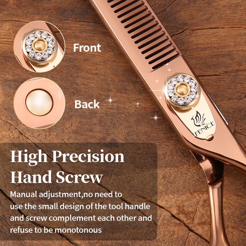 Fenice Dog Beauty Scissors 7 inch Professiona Double Teeth Pet Grooming Scissors for Dogs Thinner Shears Thnning rate 20-30%