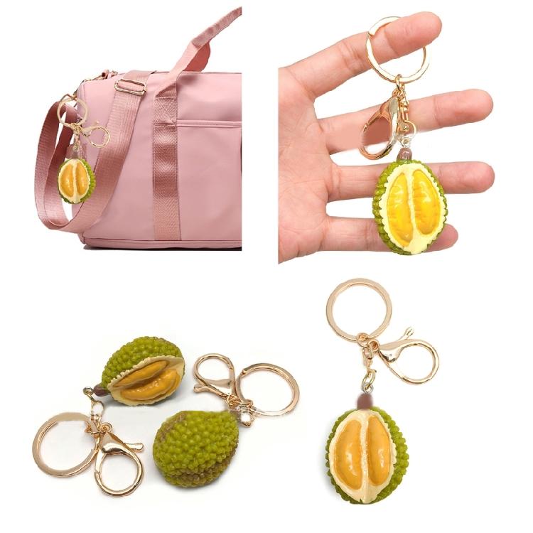 Chic Durian Fruit Keyring Simulated Durian Keychain for Fashion Enthusiasts