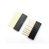 ZYAMY 30pcs 2.54mm 6Pin 8Pin 10Pin Female Socket Pin Header Strip Kit Single Row Straight 11mm Long Needle Stackable Header Strip Connector Black