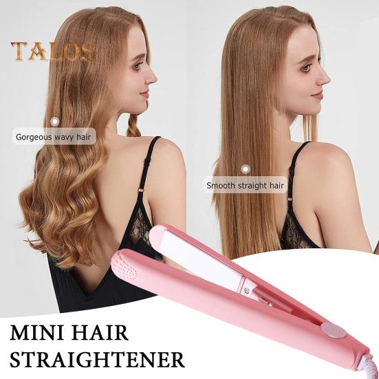 Mini Dual Purpose Curling Iron 2-In-1 Curling Wand Flat Iron Hair Straightener Curler Fast Heating Portable Travel Women Short Long Hair Styling